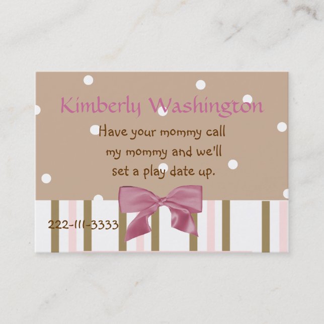 Whimsical Childrens Calling Card (Front)