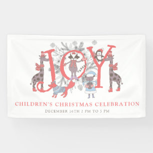 Whimsical Children's Christmas Celebration Party Banner