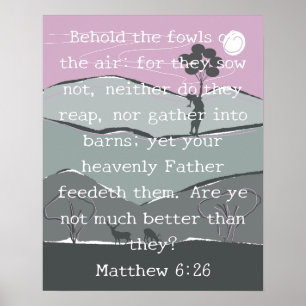 Whimsical Christian Bible Quote Poster