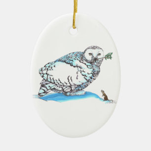 Whimsical Christmas Alaska Wildlife Oval Ornament