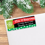Whimsical Christmas Banner Return Address Label<br><div class="desc">This whimsical,  festive return address label coordinates with our "Handdrawn JOY Collage Holiday Christmas Photo Card." See more of our designs at zazzle.com/doodlelulu (by 2 june bugs.)</div>