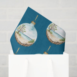 Whimsical Christmas Bauble Driftwood Tissue Paper