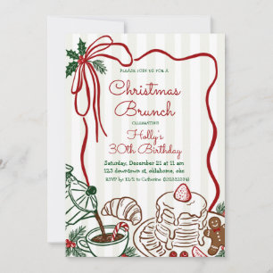 Whimsical Christmas Birthday Brunch Invitation