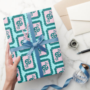 Whimsical Christmas Candy Cute Bright Holiday Wrapping Paper