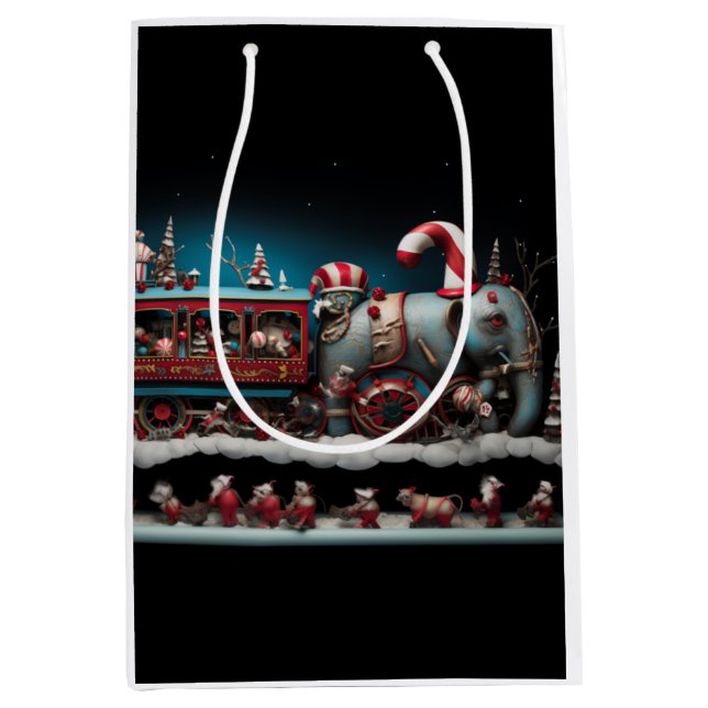 Whimsical Christmas Candy Train 1  Medium Gift Bag (Front)