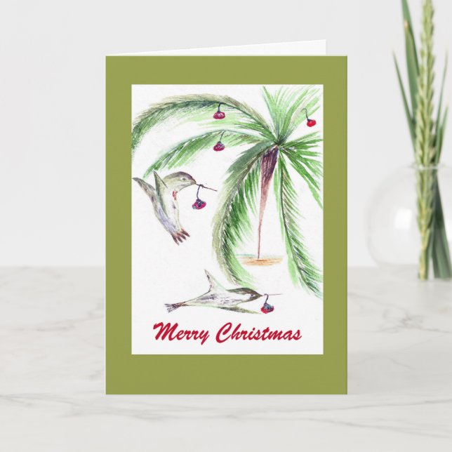 WHIMSICAL Christmas card. Holiday Card (Front)