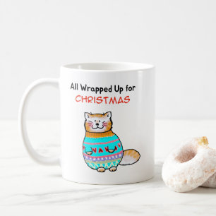 Whimsical Christmas Cat Holiday Cheer Coffee Mug
