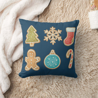 Whimsical Christmas Cookie Icons Cushion