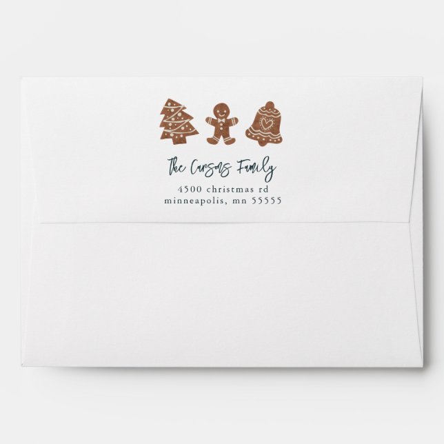 Whimsical Christmas Cookies Envelope (Back (Top Flap))