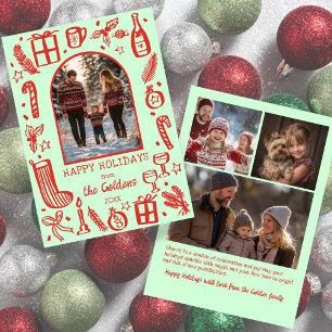 Whimsical Christmas  Cute Custom Arch 4 PHOTO  Holiday Card