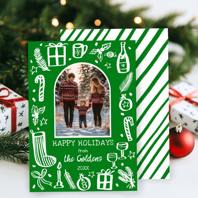 Whimsical Christmas  Cute Custom Arch PHOTO  Holiday Card (Whimsical Christmas Cute Custom Arch PHOTO Holiday Card
)