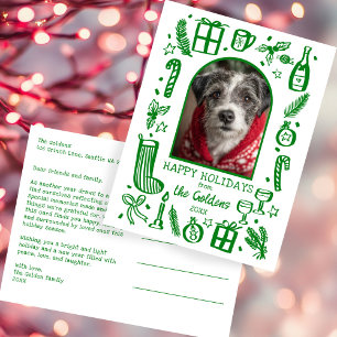 Whimsical Christmas Cute Custom Arch PHOTO Holiday Postcard