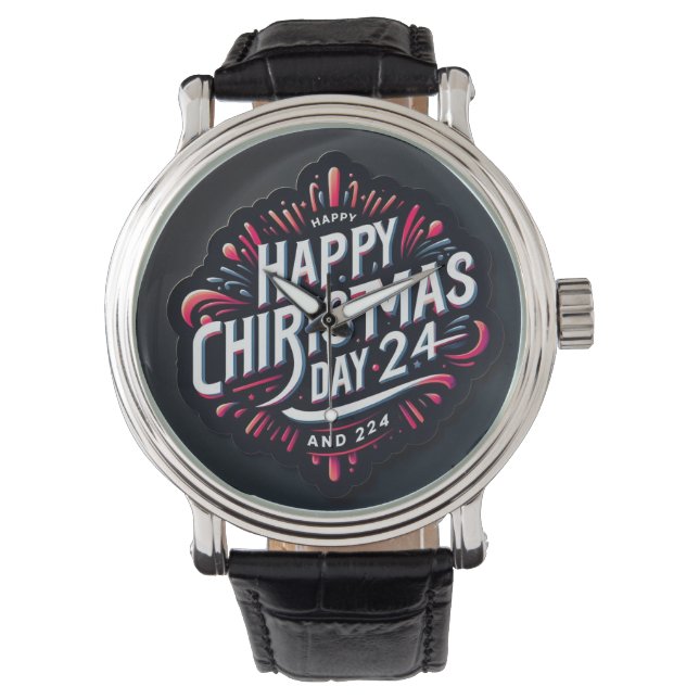 Whimsical Christmas Day 2024: Paper Art Lettering" Watch (Front)