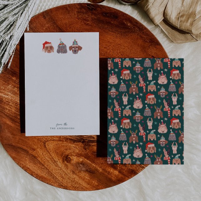 Whimsical Christmas Dogs Green Card (Creator Uploaded)