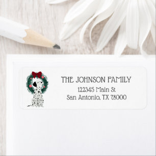 Whimsical Christmas Dogs Return Address