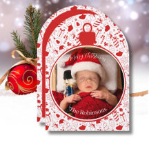 Whimsical Christmas Doodle Art Ornament Photo