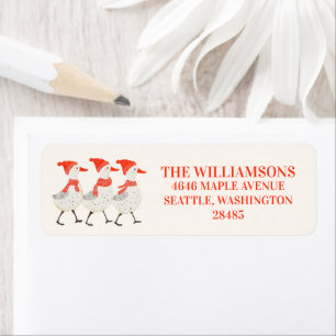 Whimsical Christmas Ducks Custom Return Address
