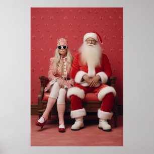 Whimsical Christmas Duo: Santa and Mrs. Claus Poster
