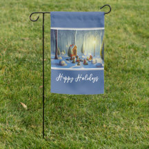 Whimsical Christmas Forest Scene 
