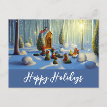 Whimsical Christmas Forest Scene 