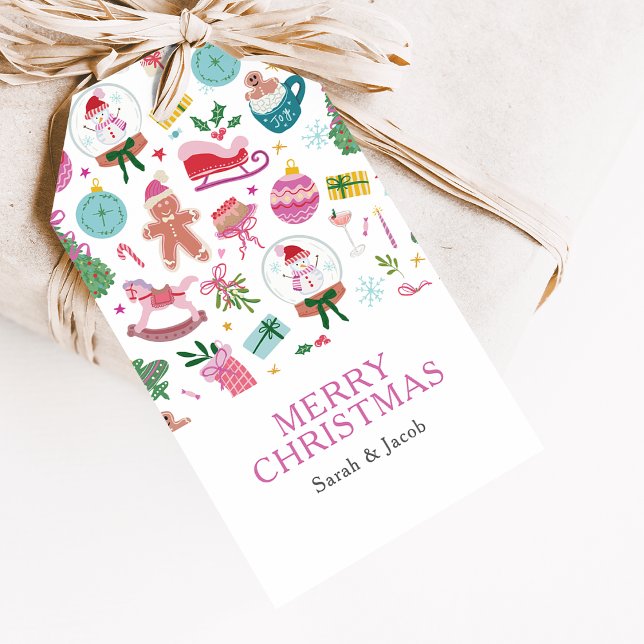 Whimsical Christmas Gift Tags (Hand-drawn Christmas Doodles Gift Tags bring Whimsy to every Holiday Gift — by Painted Paperie)
