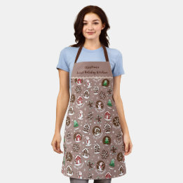 Whimsical Christmas Gingerbread Holiday Baking  Apron