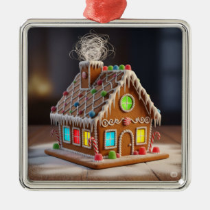 Whimsical Christmas Gingerbread House Festive Ho Metal Tree Decoration