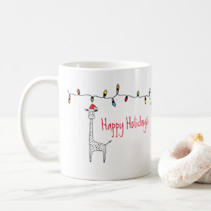 Whimsical Christmas Giraffe Coffee Mug