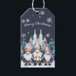 Whimsical Christmas Gnome Family | Blue Gift Tags<br><div class="desc">Add a magical finishing touch to your presents with this Blue Whimsical Christmas Gnome Family Gift Tag. Featuring a heartwarming gnome family illuminated by a glowing lantern among snow covered pines, this watercolor design captures the joy of the season. Accented with delicate white snowflakes and a festive Merry Christmas in...</div>