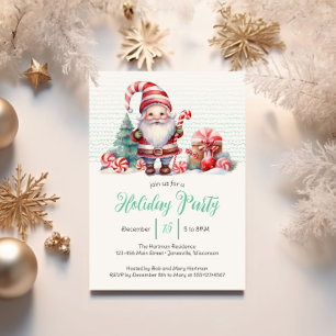 Whimsical Christmas Gnome Holiday Party Card