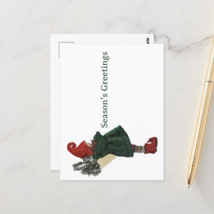 Whimsical Christmas Gnome Postcard - Greeting