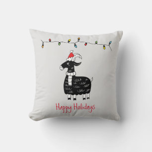 Whimsical Christmas Goat Cushion