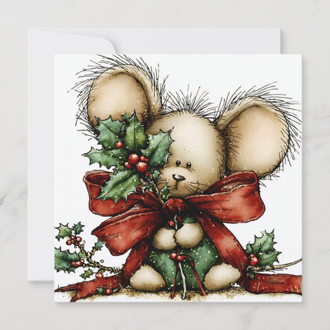 Whimsical Christmas Greeting Card (Front)