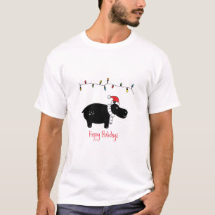 Whimsical Christmas Hippo T-Shirt