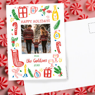 Whimsical Christmas Holiday Cute Custom PHOTO Postcard