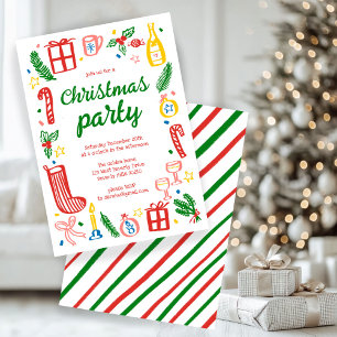 Whimsical Christmas Holiday Party Cute Custom Invitation