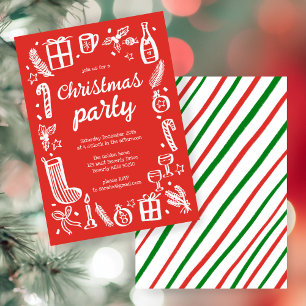 Whimsical Christmas Holiday Party Cute Custom Invitation