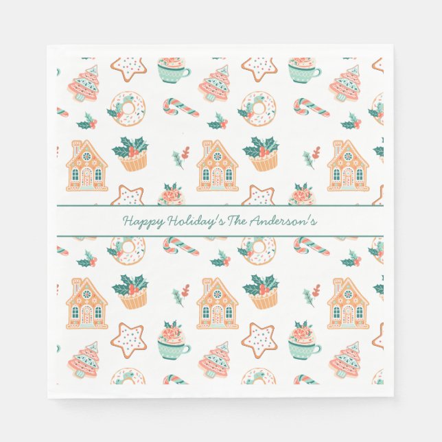 Whimsical Christmas Holiday Party Napkin (Front)