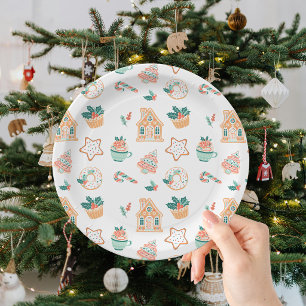 Whimsical Christmas Holiday Party Paper Plate
