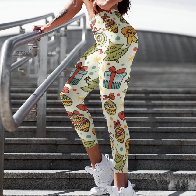 Whimsical Christmas Holidays Seasonal Festive Capri Leggings (Creator Uploaded)
