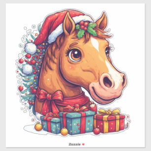 Whimsical Christmas Horse Portrait