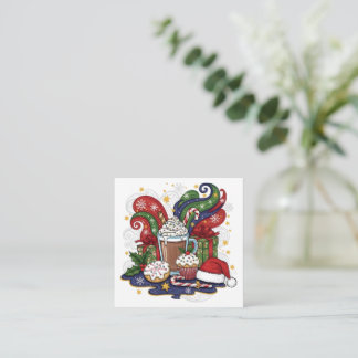 Whimsical Christmas Hot Cocoa & Treats Card