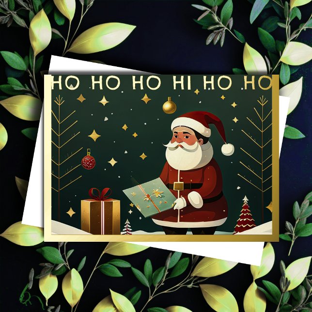 Whimsical Christmas Illustration Foil Holiday Card (Creator Uploaded)
