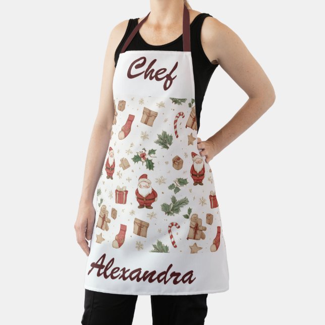 Whimsical Christmas Kitchen Apron – Personalized (Insitu)