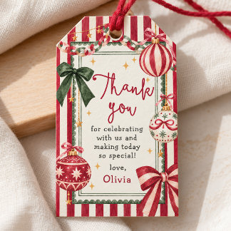 Whimsical Christmas Merry Birthday Party Gift Tags