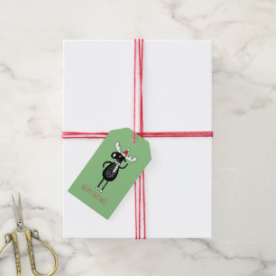 Whimsical Christmas Moose   Gift Tags