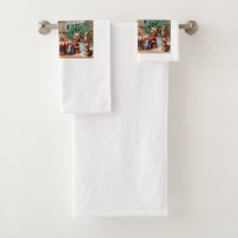 Whimsical Christmas Mushroom Towel Design