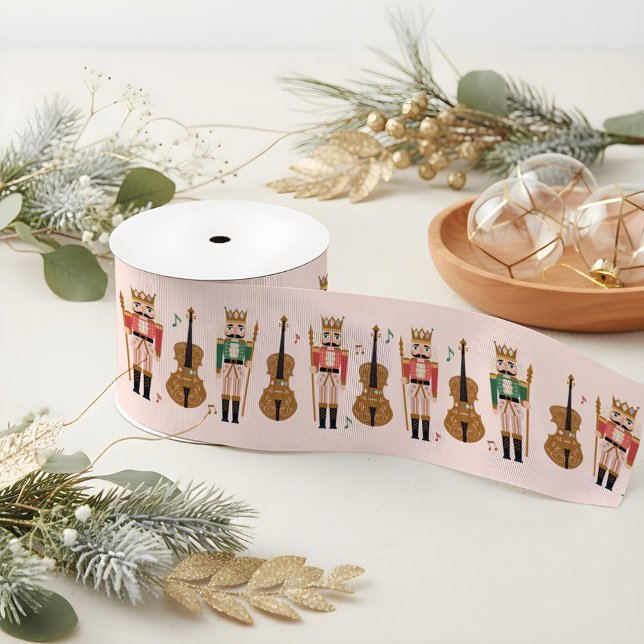 Whimsical Christmas Nutcracker Ballet Violin Music Grosgrain Ribbon (Whimsical Christmas Nutcracker Ballet Violin Music Grosgrain Ribbon)
