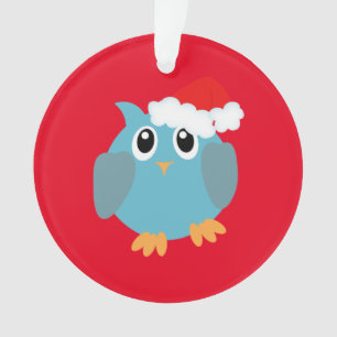 Whimsical Christmas Owl Acrylic Ornament