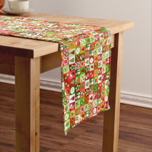 Whimsical Christmas Patchwork Table Runner